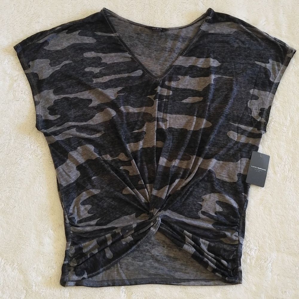 Lucky🍀 Brand Camouflage Print Top - Picture 1 of 12